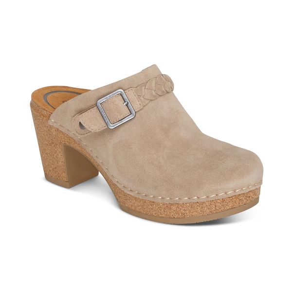 Aetrex Women's Corey Clogs - Taupe | USA WHTZ3YF